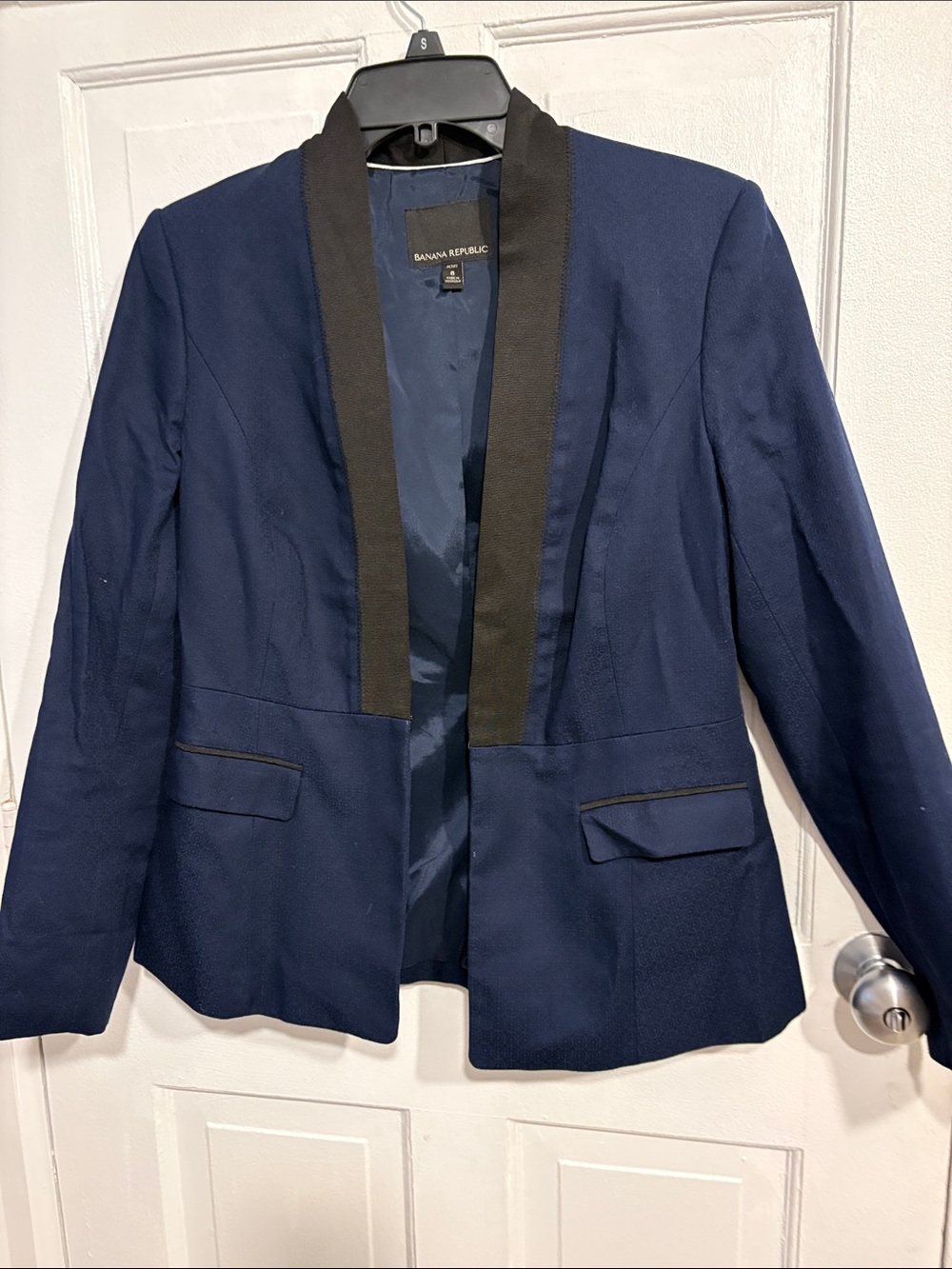 Banana Republic Navy Blazer with Black Trim